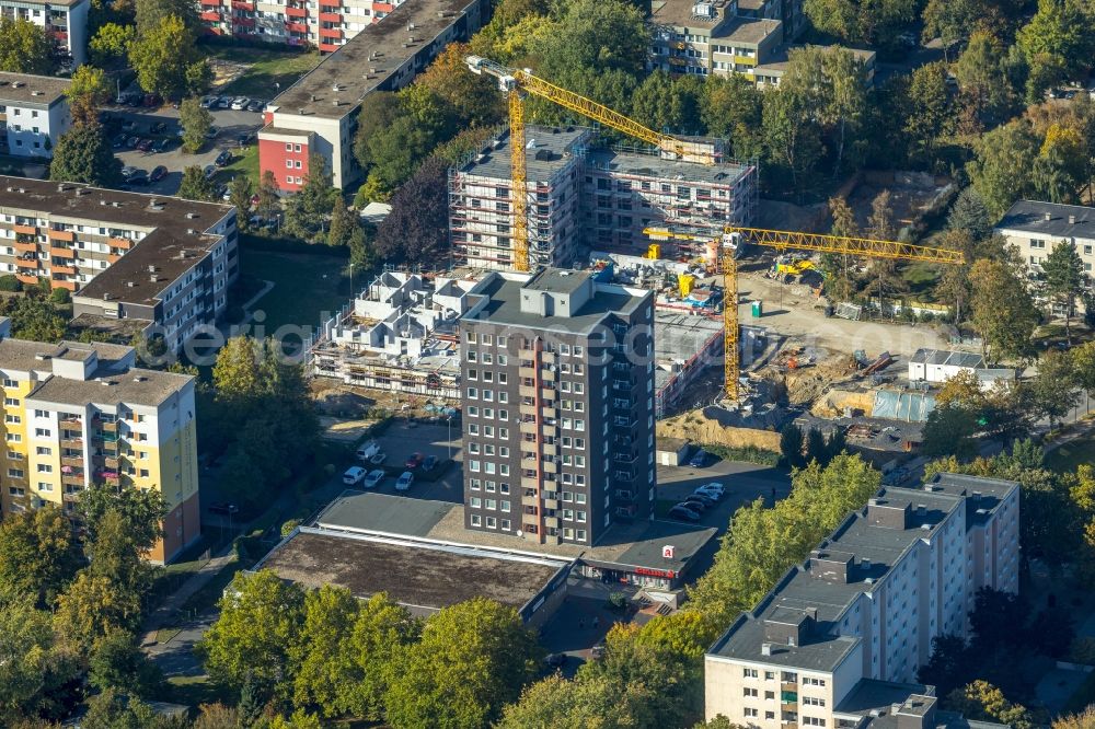 Aerial image Unna - Construction site to build a new multi-family residential complex Parkquartier Koenigsborn in Unna in the state North Rhine-Westphalia, Germany