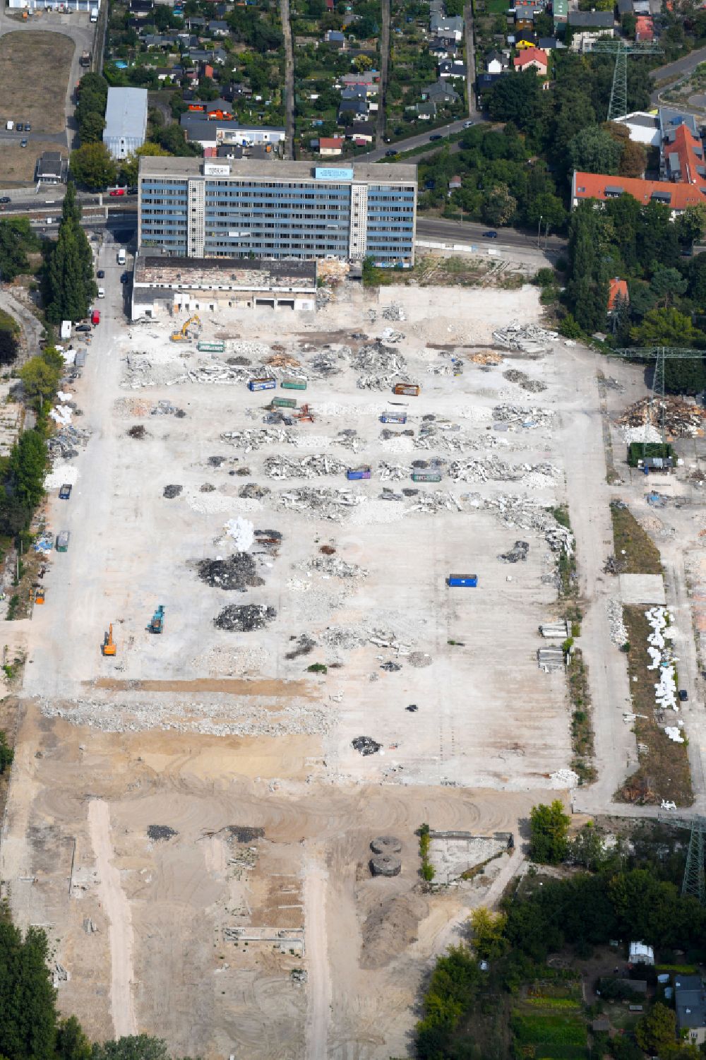 Aerial photograph Berlin - Construction site to build a new multi-family residential complex Parkstadt Karlshorst between Blockdammweg, Trautenauer Strasse in the district Karlshorst in Berlin, Germany