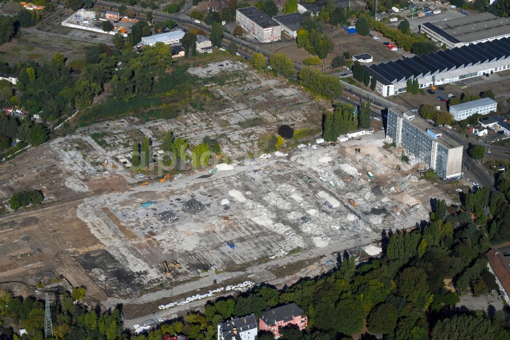 Aerial photograph Berlin - Construction site to build a new multi-family residential complex Parkstadt Karlshorst between Blockdammweg, Trautenauer Strasse on street Georg-Klingenberg-Strasse in the district Karlshorst in Berlin, Germany