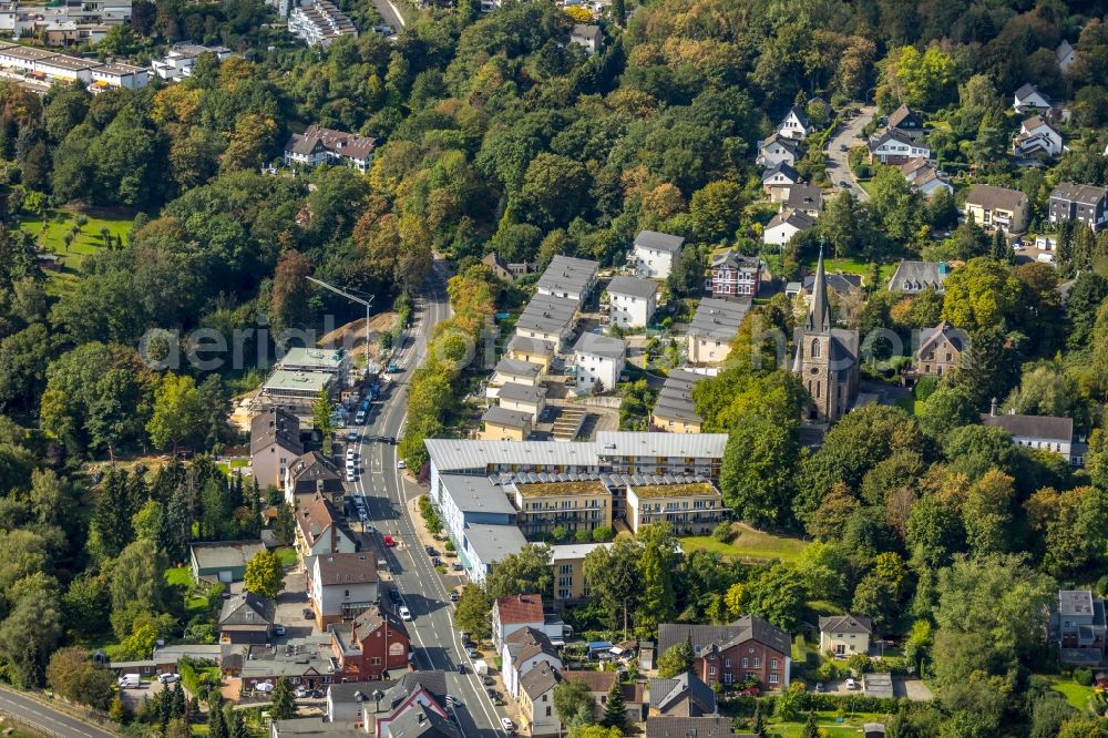 Aerial image Witten - Construction site to build a new multi-family residential complex of E + K Planungs- and Baubetreuungsgesellschaft mbH on Elberfelof Strasse in Witten in the state North Rhine-Westphalia, Germany