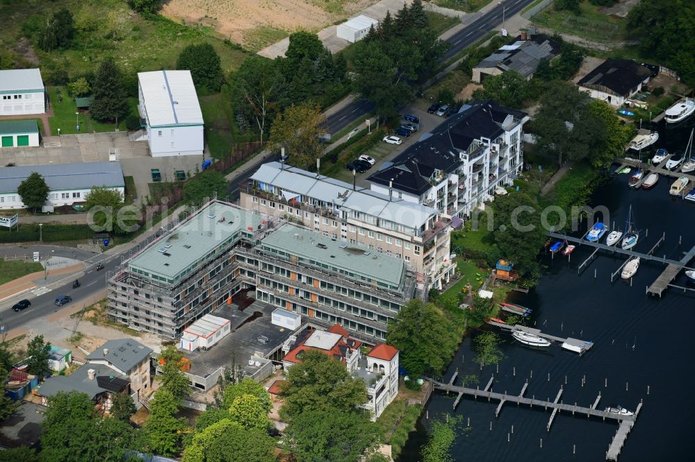 Aerial photograph Potsdam - Construction site to build a new multi-family residential complex of BBI Immobilien GmbH on Tschudistrasse in Potsdam in the state Brandenburg, Germany