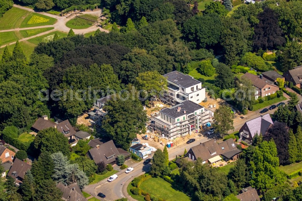 Gelsenkirchen from above - Construction site to build a new multi-family residential complex Poeppinghausstrasse - Cranger Strasse in Gelsenkirchen in the state North Rhine-Westphalia