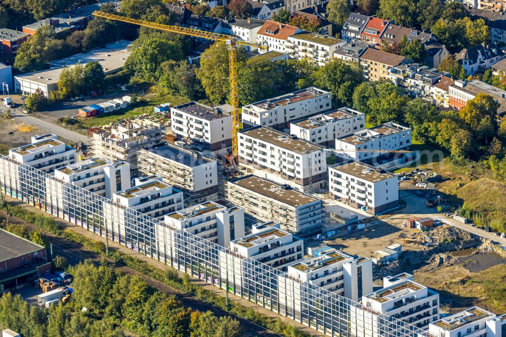 Aerial photograph Dortmund - Construction site to build a new multi-family residential complex of Projekts Kronprinzenviertel Am Wasserturm - Heiliger Weg on street Kronprinzenstrasse in the district Westfalendamm-Nord in Dortmund at Ruhrgebiet in the state North Rhine-Westphalia, Germany