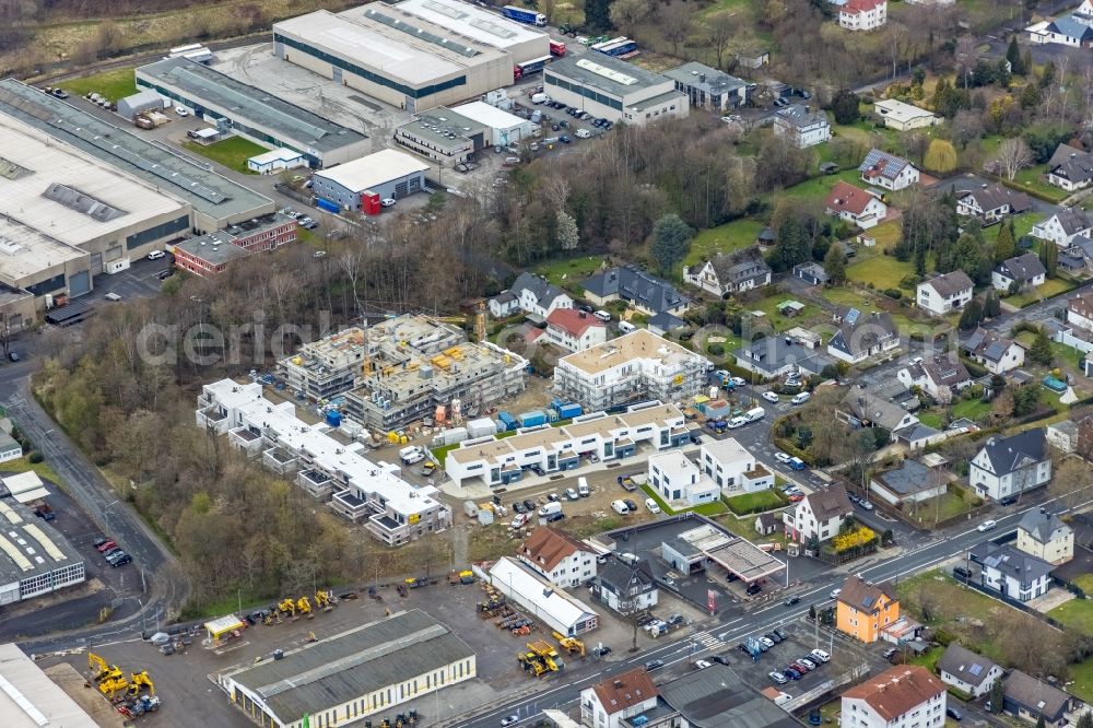 Aerial photograph Kreuztal - Construction site to build a new multi-family residential complex of the project Lebenswert-Deichwald on Johannes-Rau-Weg in Kreuztal in the state North Rhine-Westphalia, Germany
