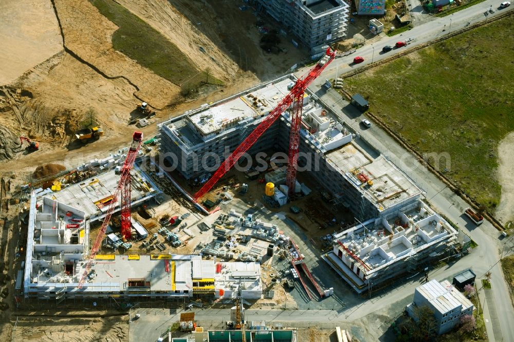 Aerial photograph Darmstadt - Construction site to build a new multi-family residential complex of the project Mary & Abe on Franklinstrasse - Noackstrasse in the district Darmstadt-Bessungen in Darmstadt in the state Hesse, Germany