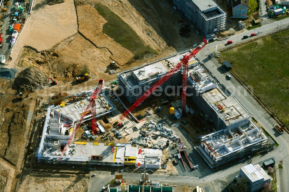 Darmstadt from above - Construction site to build a new multi-family residential complex of the project Mary & Abe on Franklinstrasse - Noackstrasse in the district Darmstadt-Bessungen in Darmstadt in the state Hesse, Germany