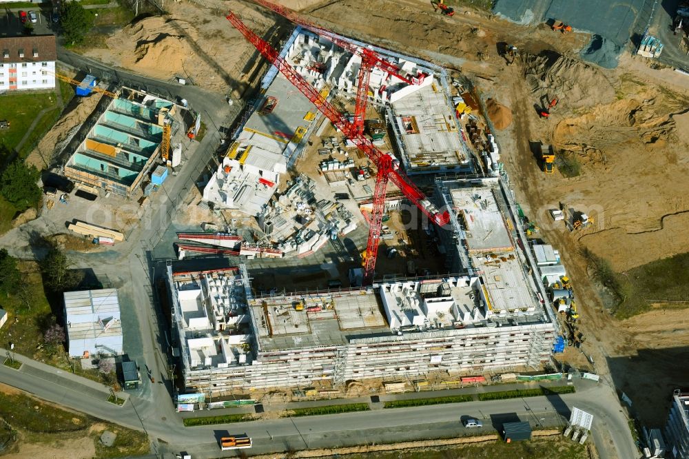 Aerial image Darmstadt - Construction site to build a new multi-family residential complex of the project Mary & Abe on Franklinstrasse - Noackstrasse in the district Darmstadt-Bessungen in Darmstadt in the state Hesse, Germany