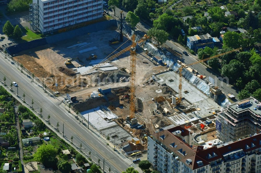 Aerial image Dresden - Construction site to build a new multi-family residential complex QUARTIER STRIESEN PLUS along the Glashuetter Strasse and Schandauer Strasse in the district Striesen in Dresden in the state Saxony, Germany