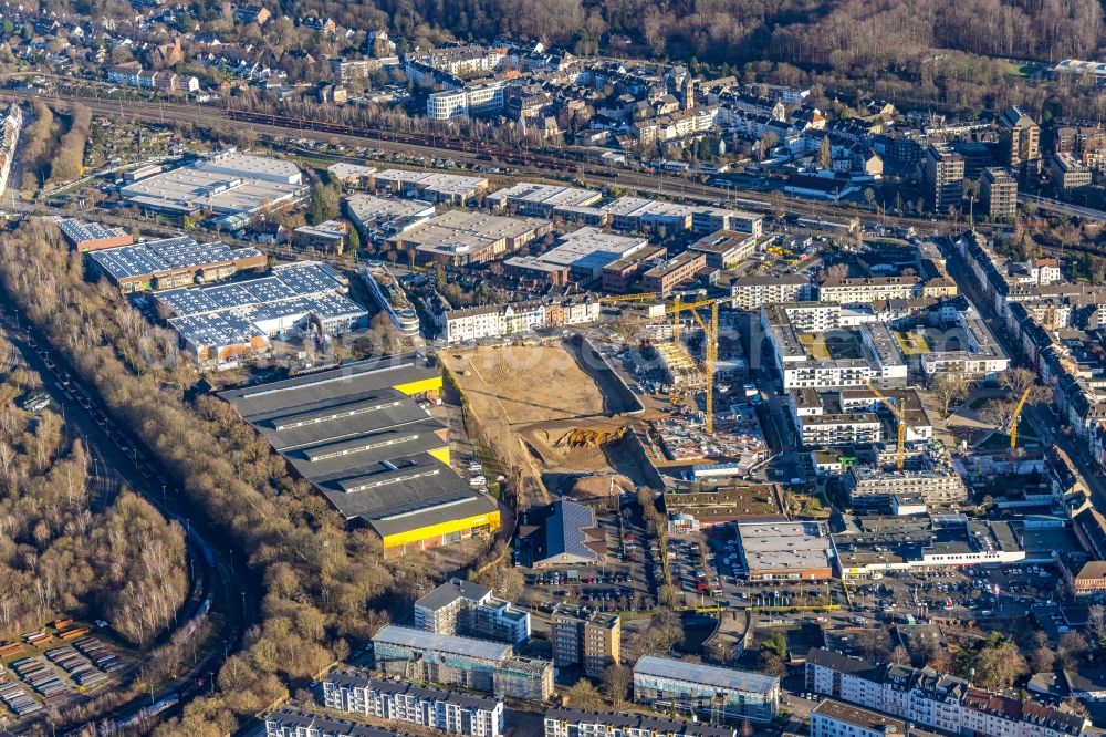 Düsseldorf from above - Construction site to build a new multi- family residential complex on Quartier Westfalenstrasse of Ten Brinke Group B.V. in Duesseldorf at Ruhrgebiet in the state North Rhine-Westphalia