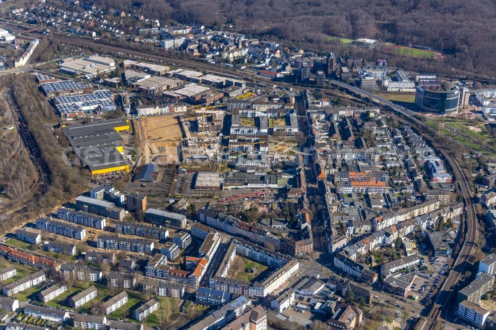 Düsseldorf from above - Construction site to build a new multi- family residential complex on Quartier Westfalenstrasse of Ten Brinke Group B.V. in Duesseldorf at Ruhrgebiet in the state North Rhine-Westphalia