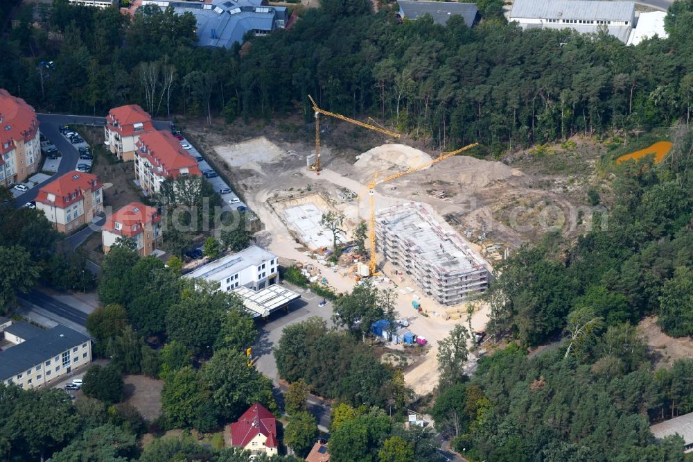 Potsdam from the bird's eye view: Construction site to build a new multi-family residential complex Residenz Steinstrasse in the district Stern in Potsdam in the state Brandenburg, Germany