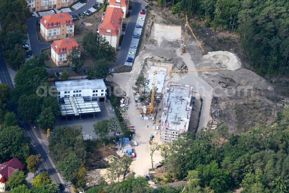 Potsdam from the bird's eye view: Construction site to build a new multi-family residential complex Residenz Steinstrasse in the district Stern in Potsdam in the state Brandenburg, Germany