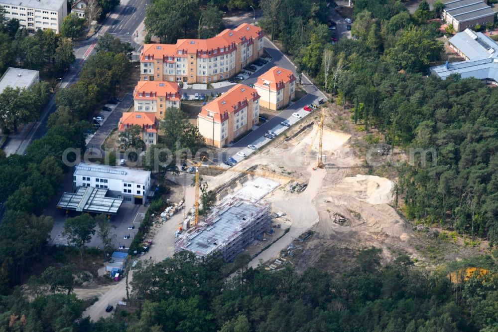 Aerial image Potsdam - Construction site to build a new multi-family residential complex Residenz Steinstrasse in the district Stern in Potsdam in the state Brandenburg, Germany