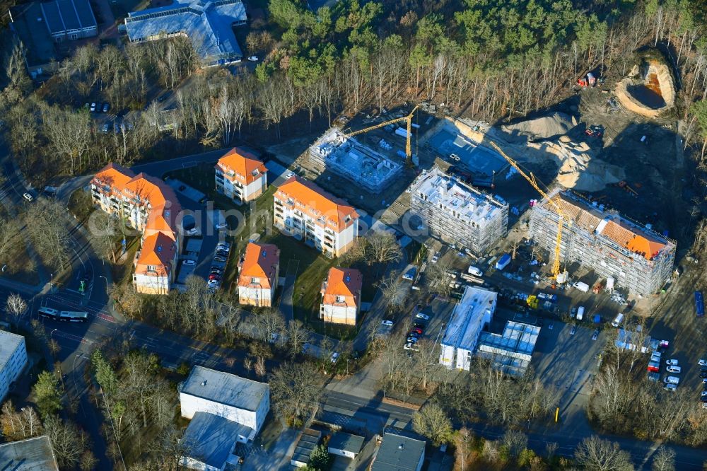 Aerial image Potsdam - Construction site to build a new multi-family residential complex Residenz Steinstrasse in the district Stern in Potsdam in the state Brandenburg, Germany