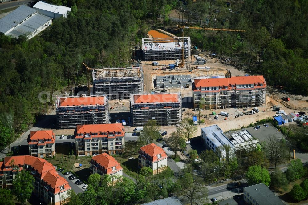 Aerial image Potsdam - Construction site to build a new multi-family residential complex Residenz Steinstrasse in the district Stern in Potsdam in the state Brandenburg, Germany