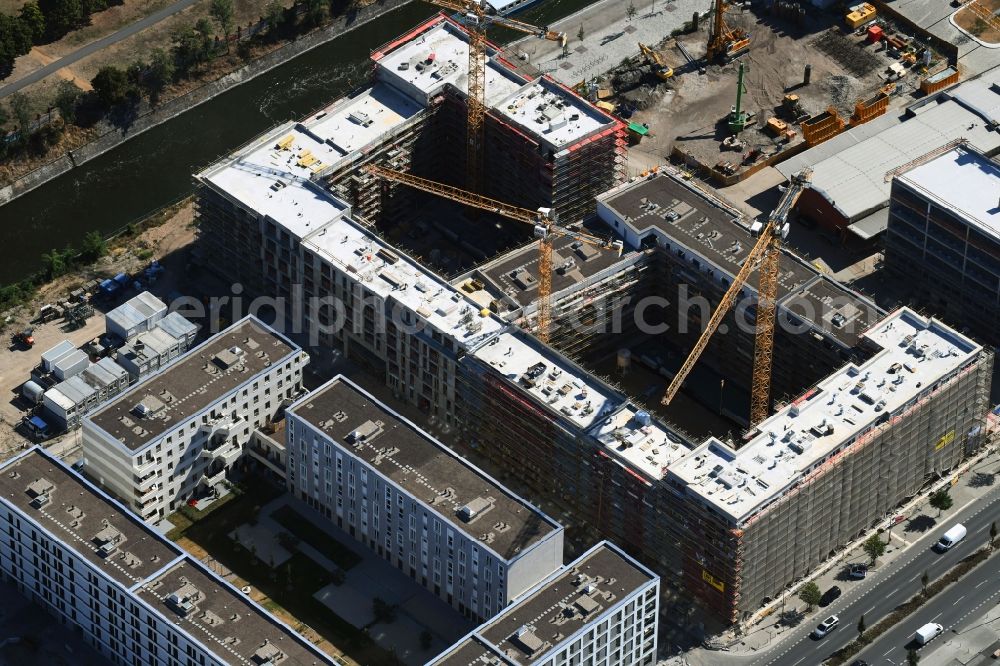 Aerial image Berlin - Construction site to build a new multi-family residential complex of Richard Ditting GmbH & Co. KG on Heidestrasse in Berlin, Germany