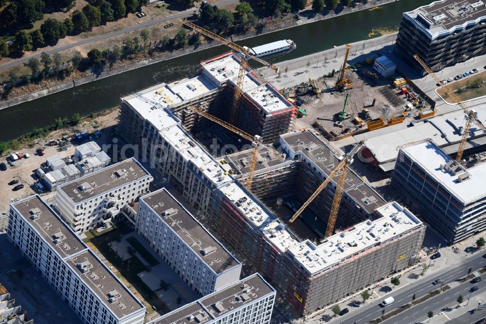 Aerial photograph Berlin - Construction site to build a new multi-family residential complex of Richard Ditting GmbH & Co. KG on Heidestrasse in Berlin, Germany