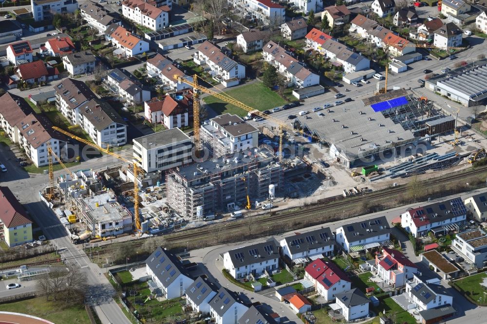 Aerial photograph Schopfheim - Construction site to build a new multi-family residential complex Roggenbachstrasse in Schopfheim in the state Baden-Wurttemberg, Germany