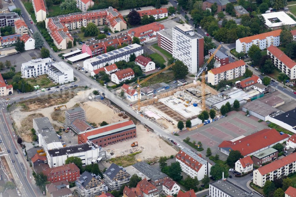 Aerial image Göttingen - Construction site to build new multi-family residential complex Sartoriusquartier in Goettingen in the state Lower Saxony, Germany