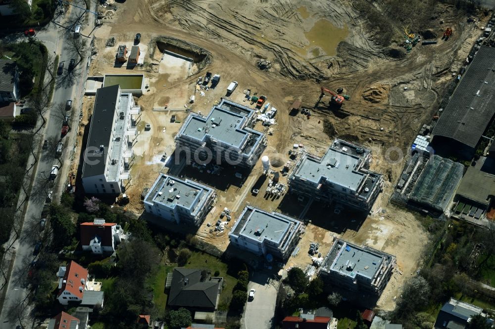 Aerial photograph Berlin - Construction site to build a new multi-family residential complex of Schmohl + Sohn Bauunternehmung GmbH an der Sundgauer Strasse - Schlettstadter Strasse in Berlin in Germany