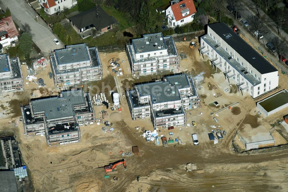 Aerial photograph Berlin - Construction site to build a new multi-family residential complex of Schmohl + Sohn Bauunternehmung GmbH an der Sundgauer Strasse - Schlettstadter Strasse in Berlin in Germany