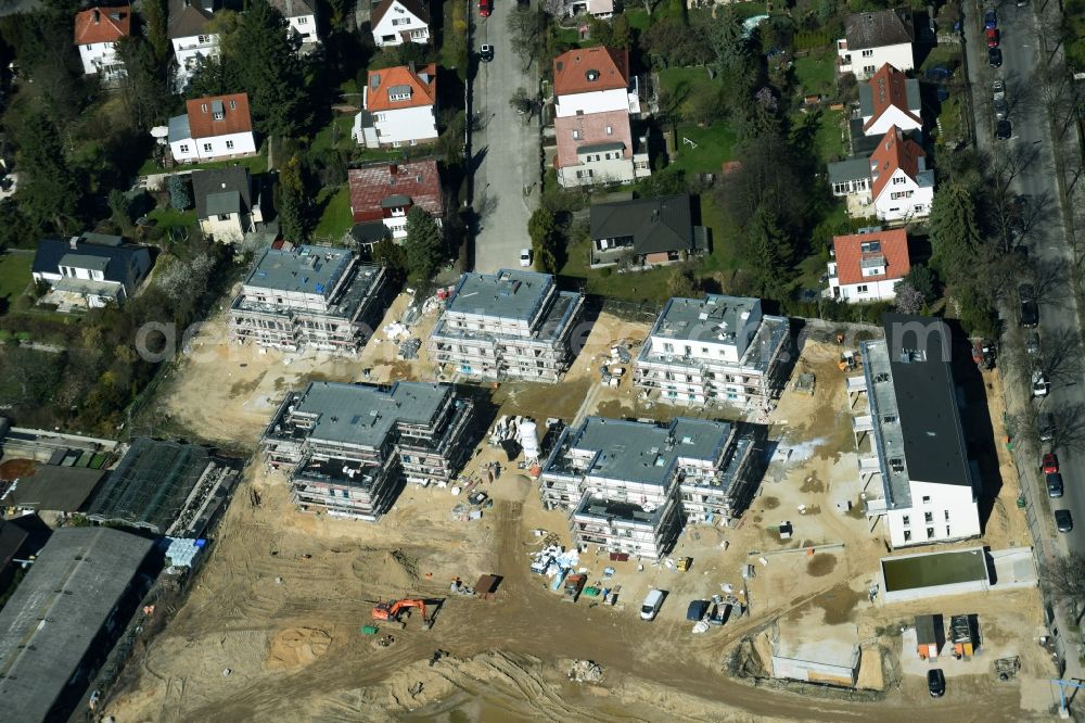 Aerial image Berlin - Construction site to build a new multi-family residential complex of Schmohl + Sohn Bauunternehmung GmbH an der Sundgauer Strasse - Schlettstadter Strasse in Berlin in Germany