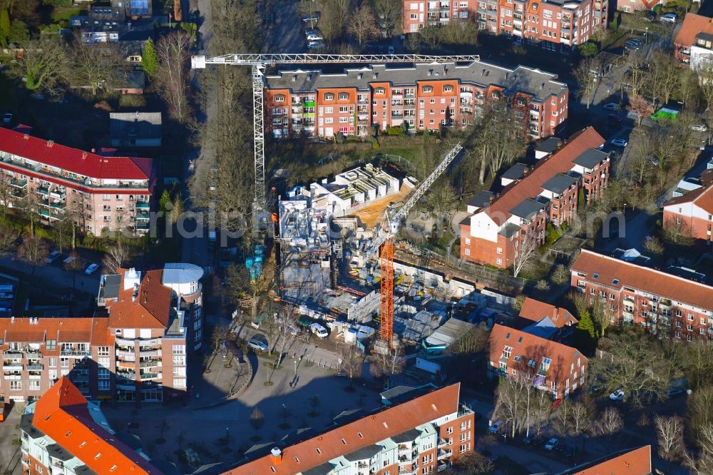 Aerial image Hamburg - Construction site to build a new multi-family residential complex Schnelsener Hofgarten of Bonava Deutschland GmbH in the district Schnelsen in Hamburg, Germany