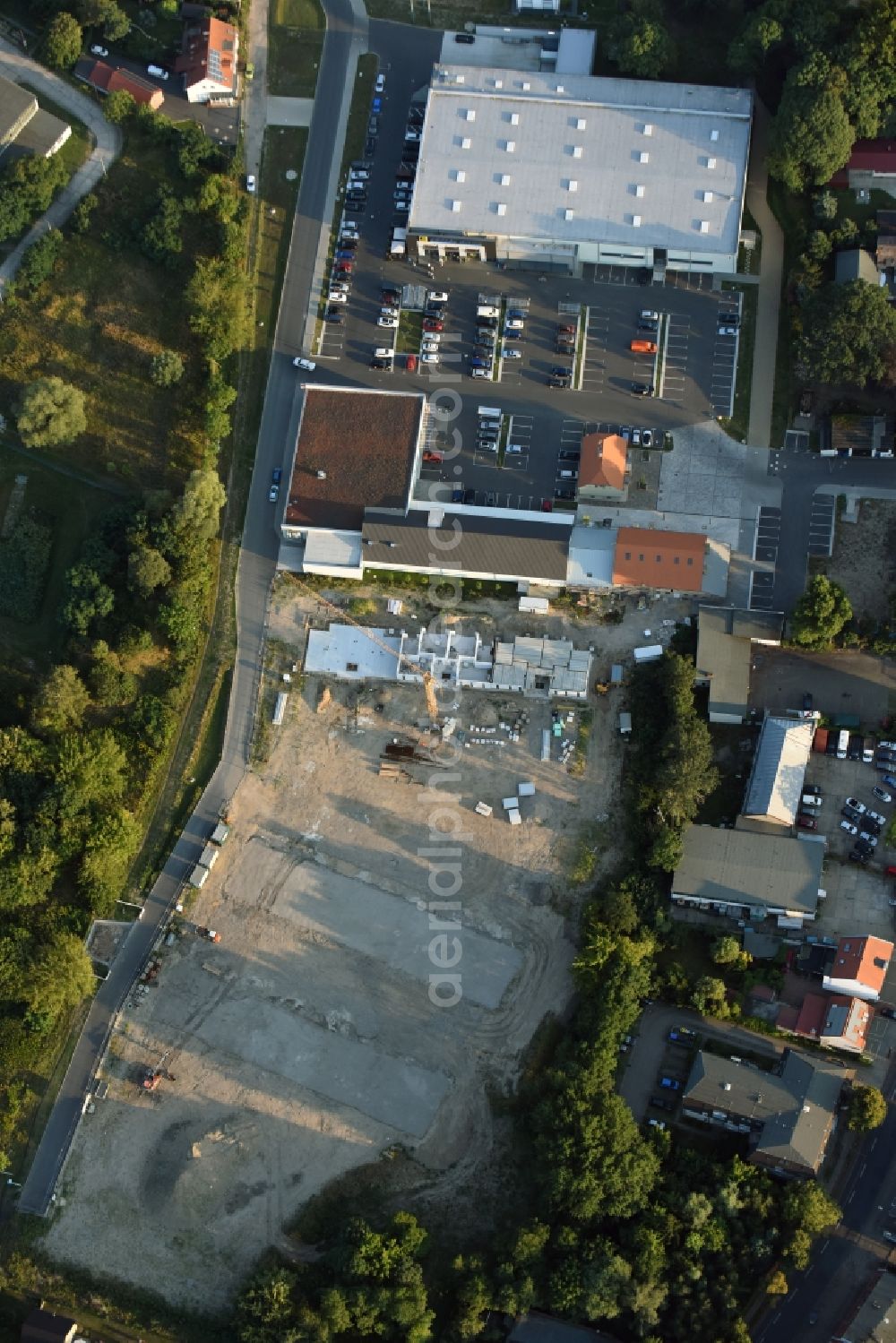 Aerial photograph Berlin - Construction site to build a new multi-family residential complex An der Schule destrict Mahlsdorf in Berlin