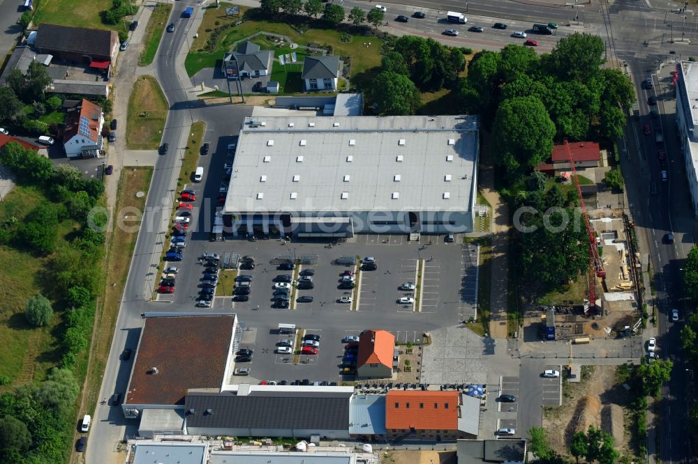 Aerial image Berlin - Construction site to build a new multi-family residential complex An der Schule destrict Mahlsdorf in Berlin