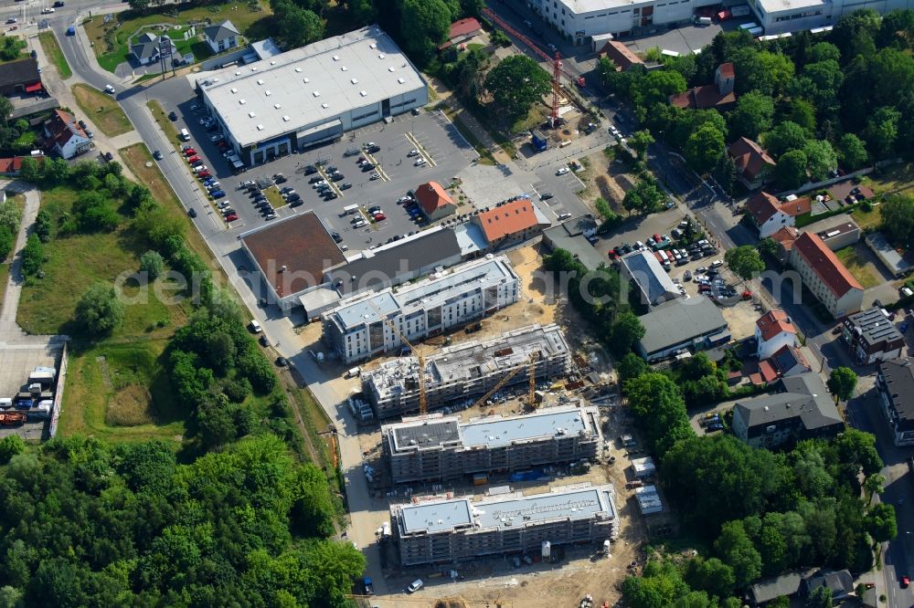 Aerial photograph Berlin - Construction site to build a new multi-family residential complex An der Schule destrict Mahlsdorf in Berlin