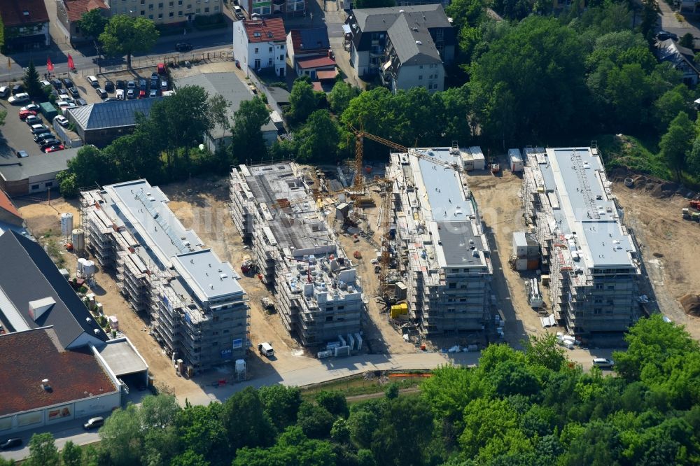 Aerial image Berlin - Construction site to build a new multi-family residential complex An der Schule destrict Mahlsdorf in Berlin