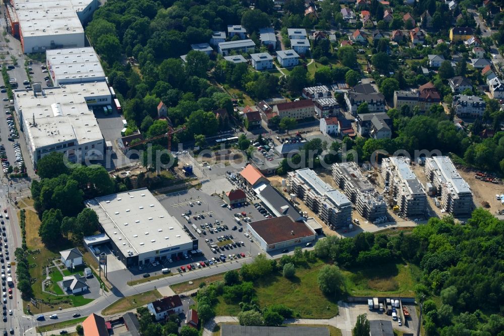 Aerial photograph Berlin - Construction site to build a new multi-family residential complex An der Schule destrict Mahlsdorf in Berlin