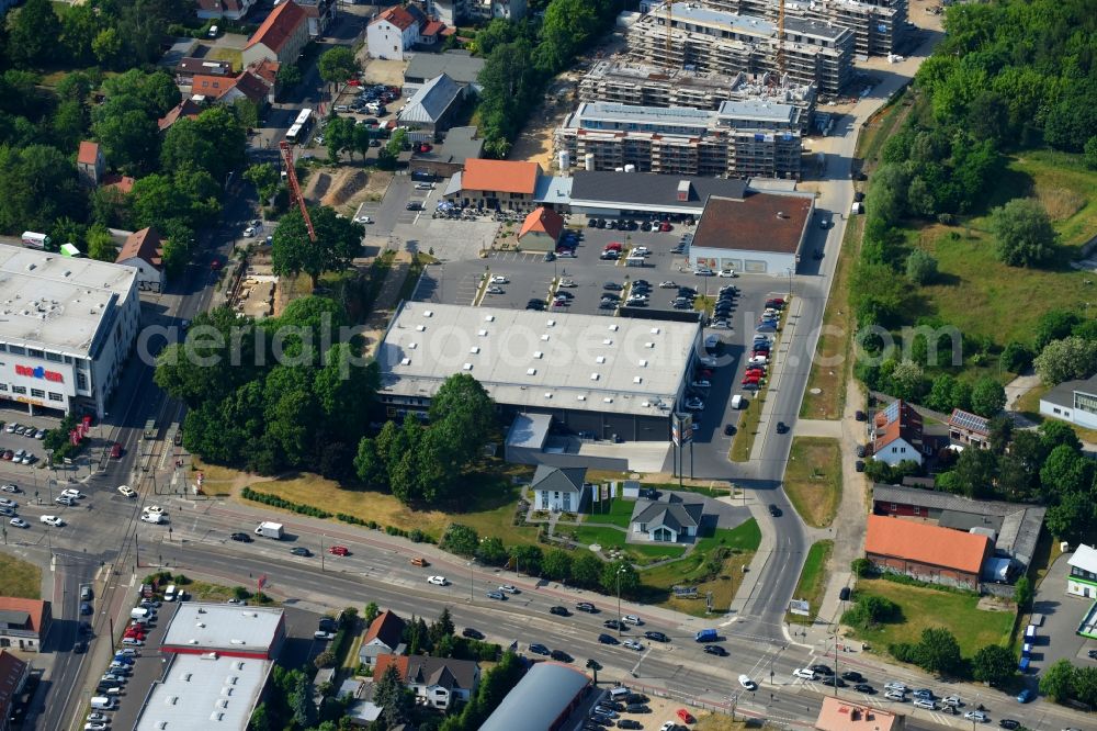 Aerial image Berlin - Construction site to build a new multi-family residential complex An der Schule destrict Mahlsdorf in Berlin