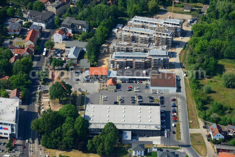 Aerial photograph Berlin - Construction site to build a new multi-family residential complex An der Schule destrict Mahlsdorf in Berlin