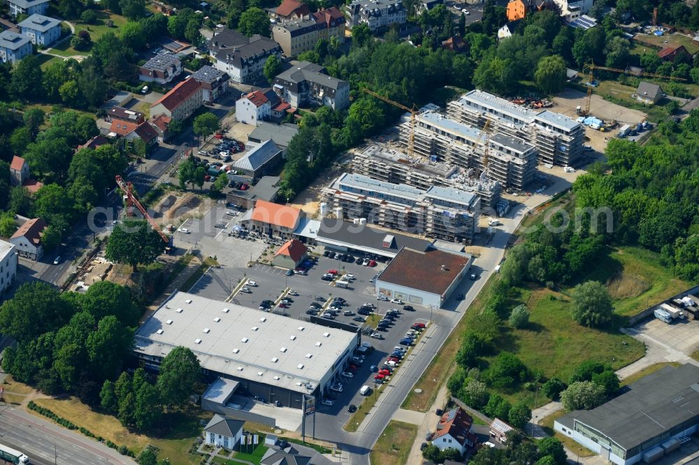 Aerial photograph Berlin - Construction site to build a new multi-family residential complex An der Schule destrict Mahlsdorf in Berlin