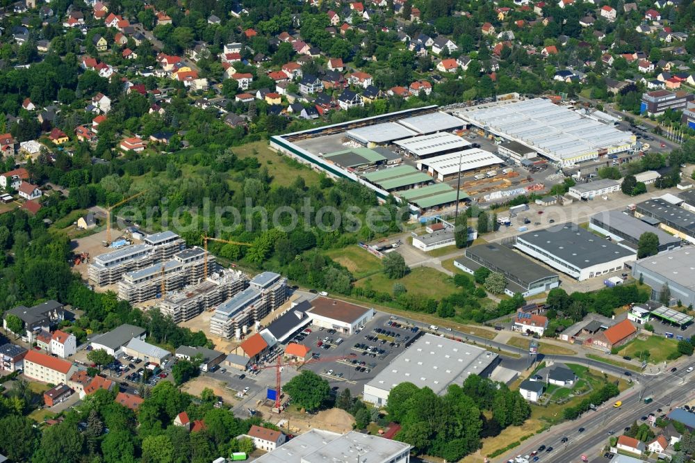 Aerial photograph Berlin - Construction site to build a new multi-family residential complex An der Schule destrict Mahlsdorf in Berlin