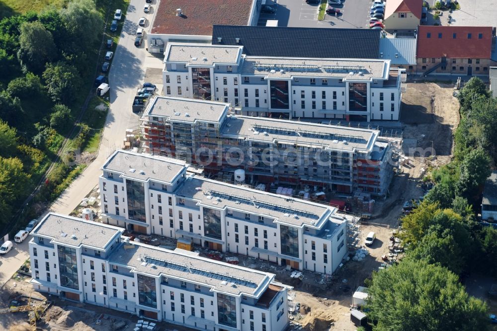 Berlin from above - Construction site to build a new multi-family residential complex An der Schule destrict Mahlsdorf in Berlin