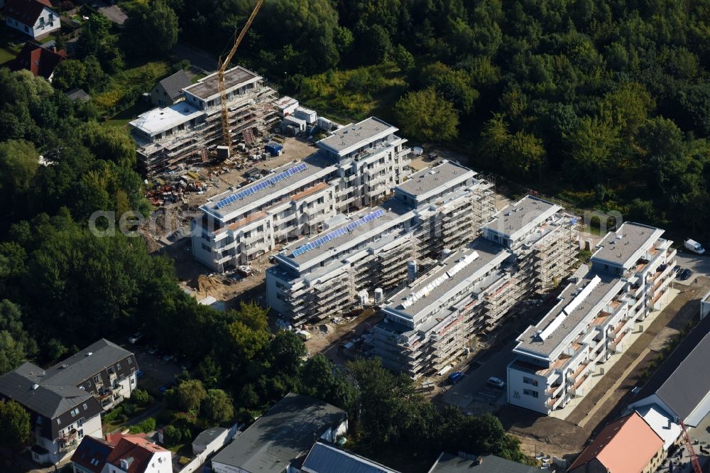 Aerial image Berlin - Construction site to build a new multi-family residential complex An der Schule destrict Mahlsdorf in Berlin