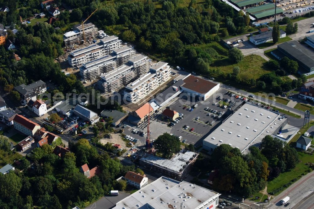 Aerial photograph Berlin - Construction site to build a new multi-family residential complex An der Schule destrict Mahlsdorf in Berlin