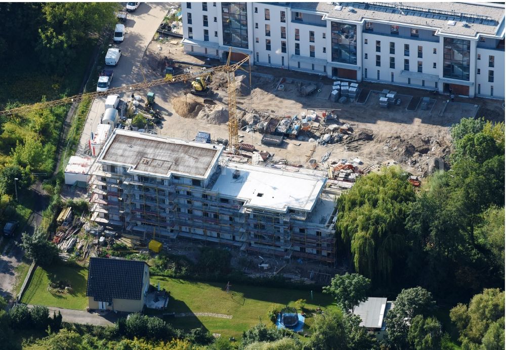 Aerial photograph Berlin - Construction site to build a new multi-family residential complex An der Schule destrict Mahlsdorf in Berlin