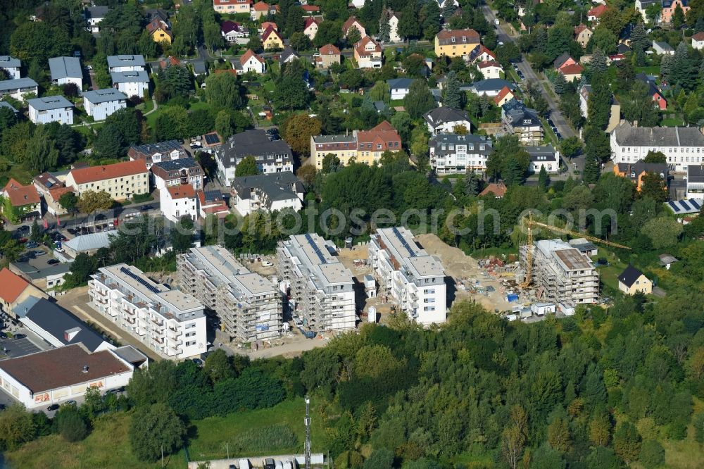 Aerial image Berlin - Construction site to build a new multi-family residential complex An der Schule destrict Mahlsdorf in Berlin