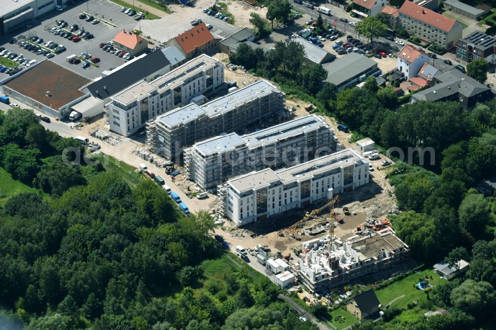 Aerial image Berlin - Construction site to build a new multi-family residential complex An der Schule destrict Mahlsdorf in Berlin