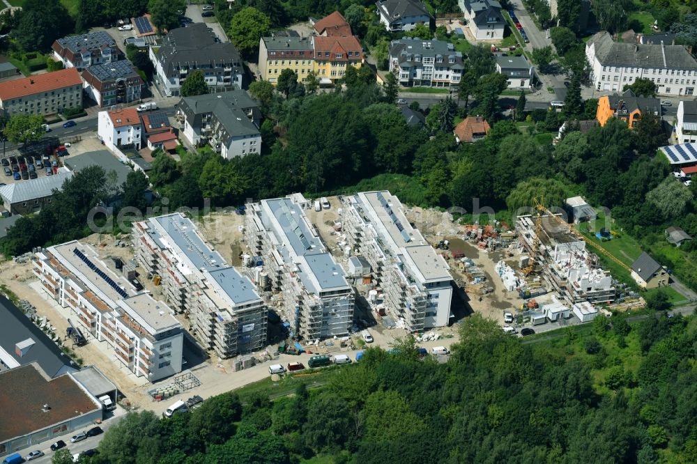 Berlin from above - Construction site to build a new multi-family residential complex An der Schule destrict Mahlsdorf in Berlin