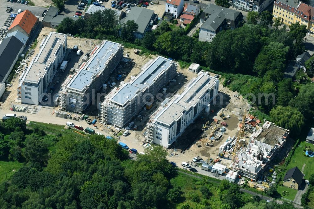 Aerial image Berlin - Construction site to build a new multi-family residential complex An der Schule destrict Mahlsdorf in Berlin