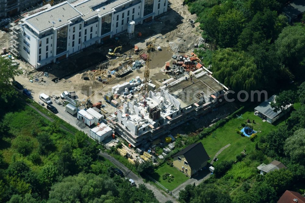 Aerial photograph Berlin - Construction site to build a new multi-family residential complex An der Schule destrict Mahlsdorf in Berlin