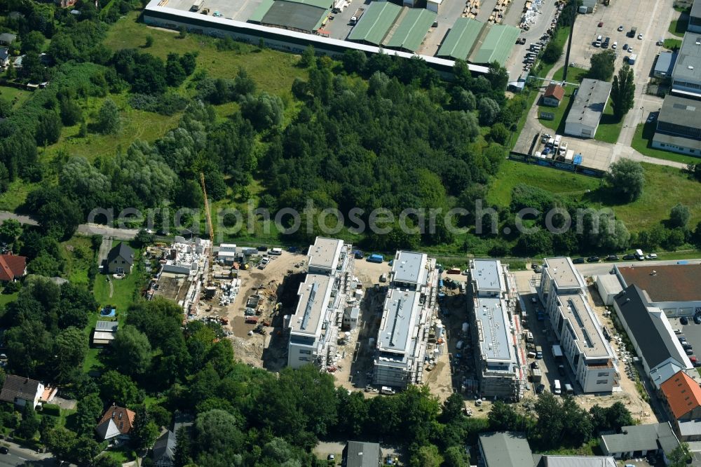 Aerial photograph Berlin - Construction site to build a new multi-family residential complex An der Schule destrict Mahlsdorf in Berlin