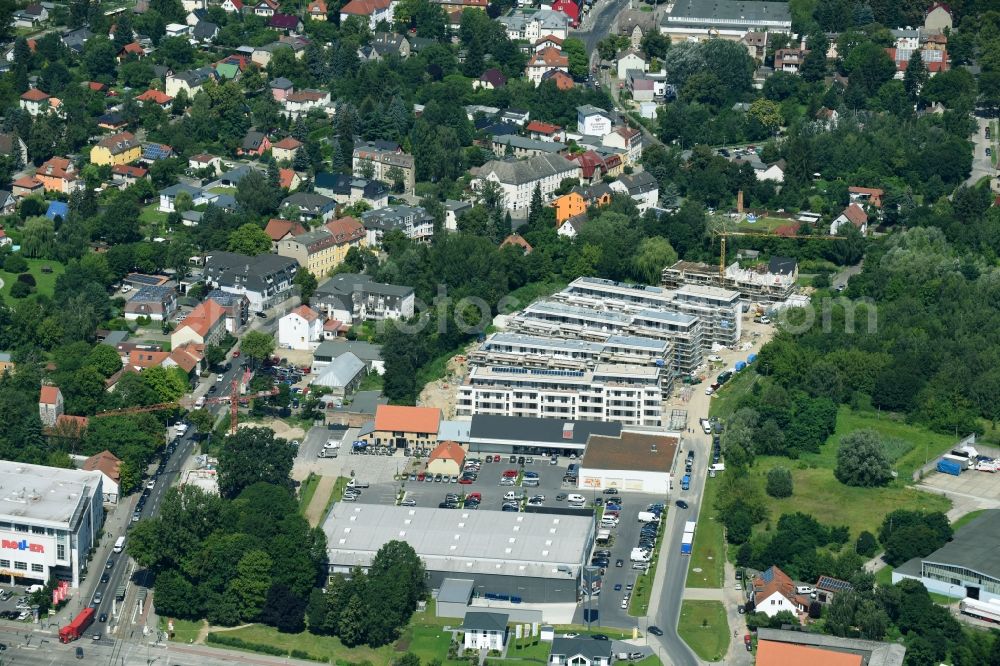 Aerial photograph Berlin - Construction site to build a new multi-family residential complex An der Schule destrict Mahlsdorf in Berlin