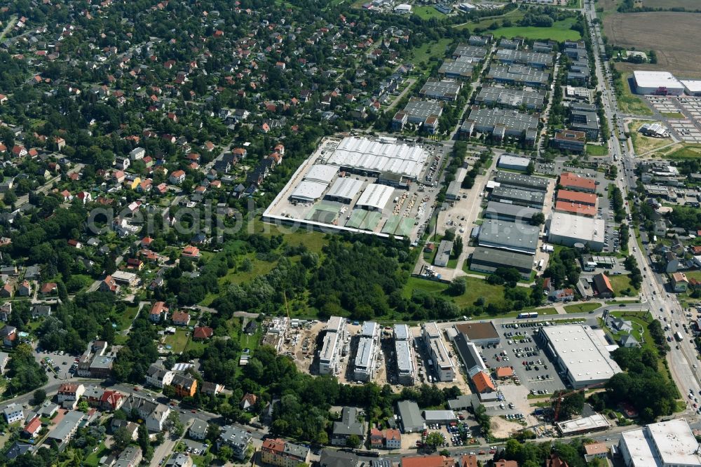 Berlin from above - Construction site to build a new multi-family residential complex An der Schule destrict Mahlsdorf in Berlin