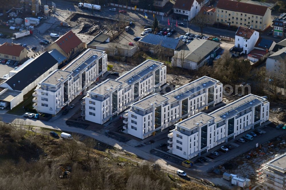 Berlin from above - Construction site to build a new multi-family residential complex An der Schule destrict Mahlsdorf in Berlin