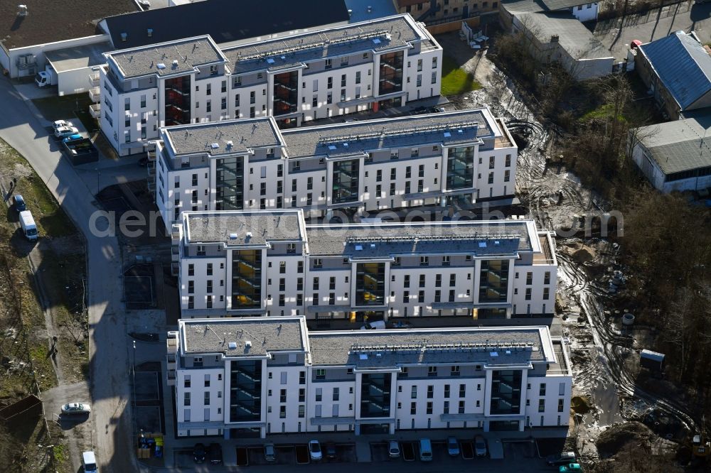 Aerial photograph Berlin - Construction site to build a new multi-family residential complex An der Schule destrict Mahlsdorf in Berlin